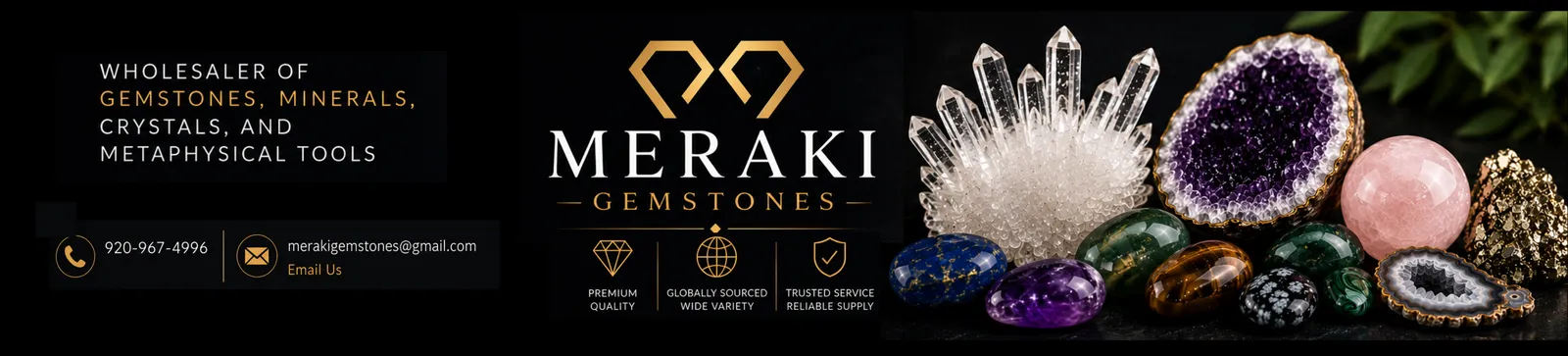 Meraki Gemstones — Homepage Banner