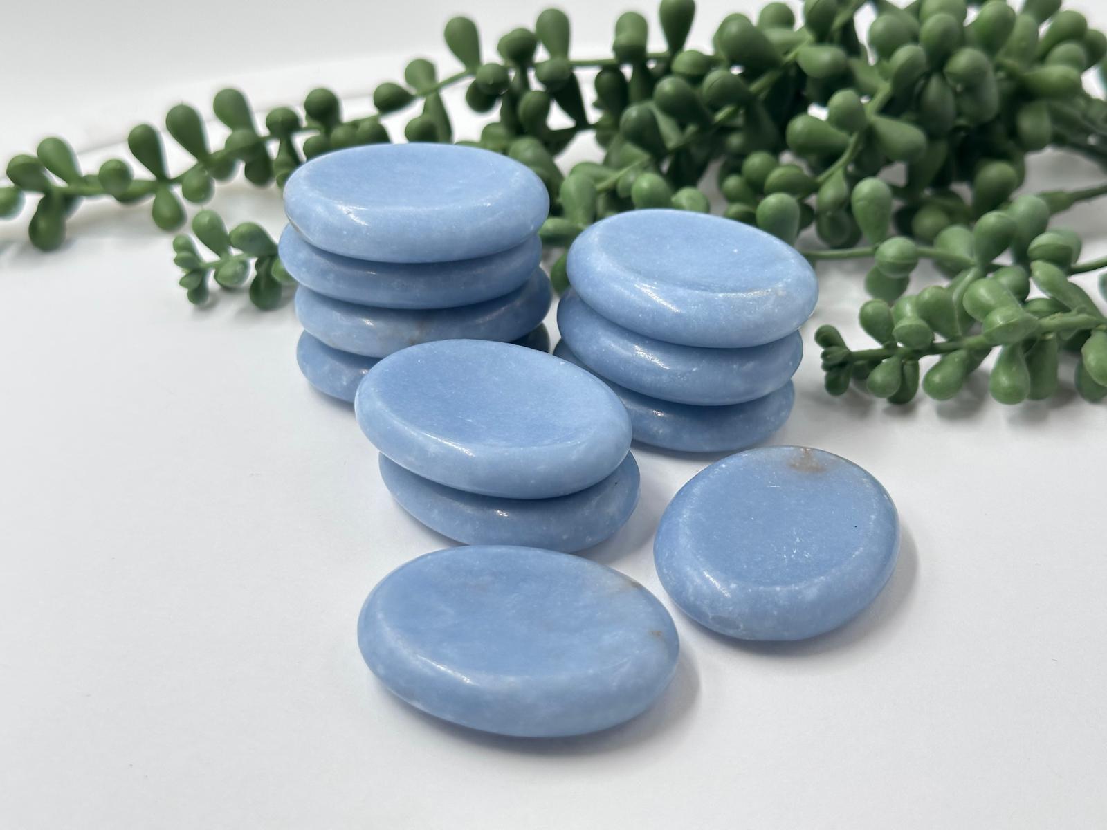 Angelite Worry Stones 45x35x10MM