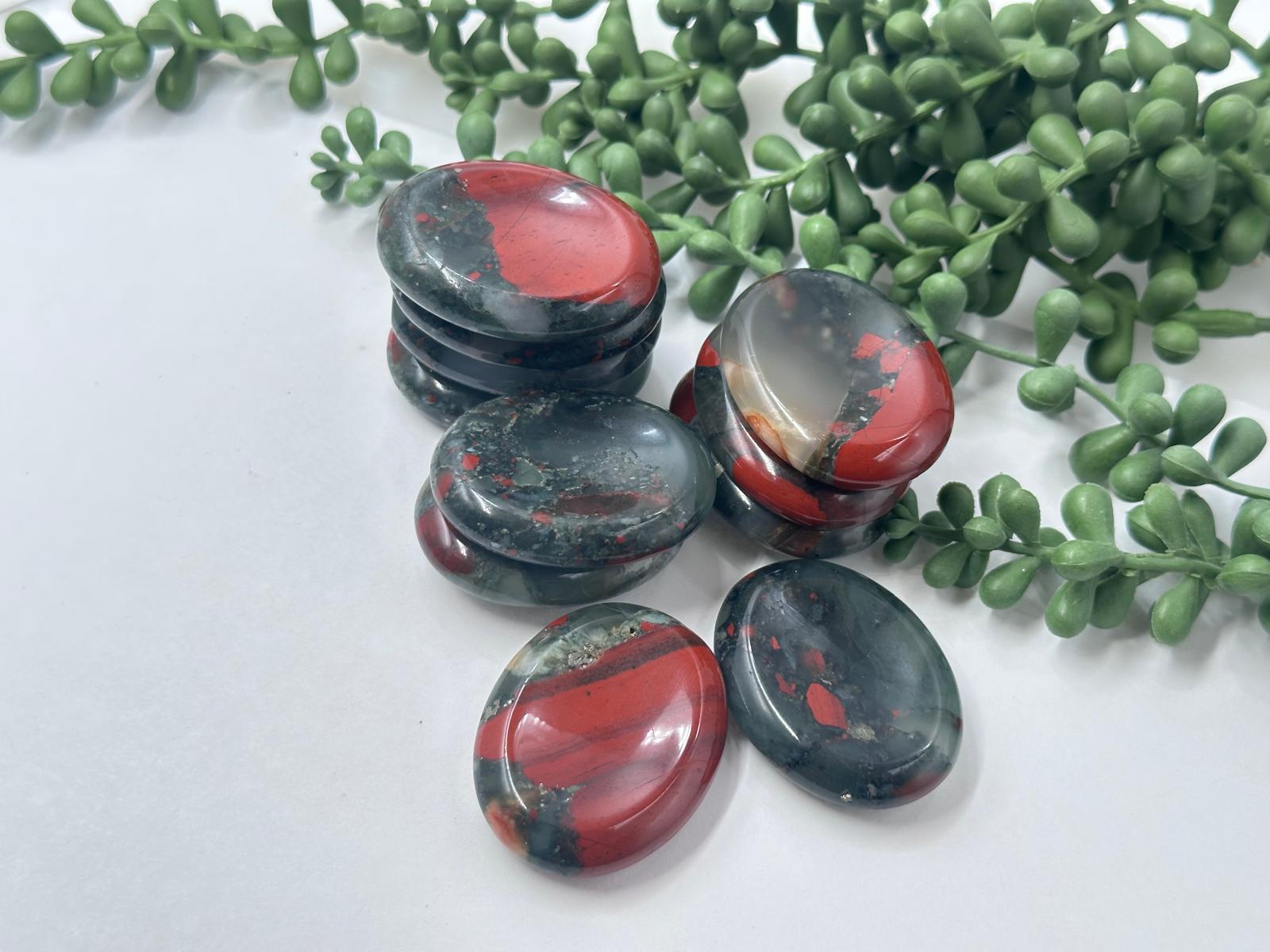 Bloodstone Worry Stones 45x35x10MM