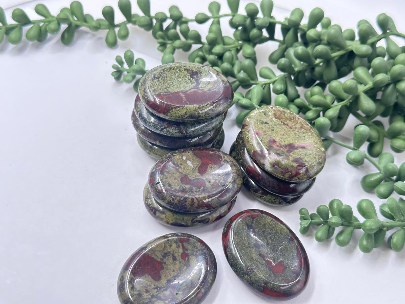 Dragon Bloodstone Worry Stones 45x35x10MM