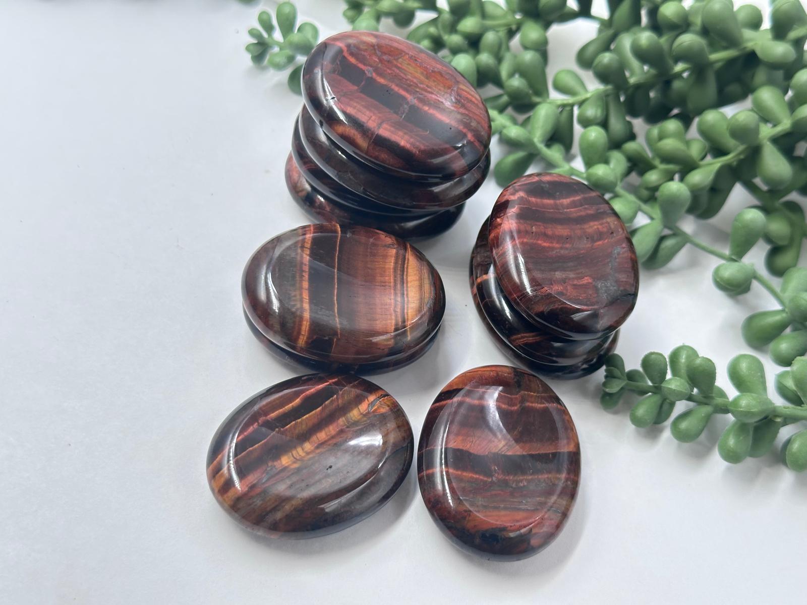 Red Tiger Eye Worry Stones 45x35x10MM
