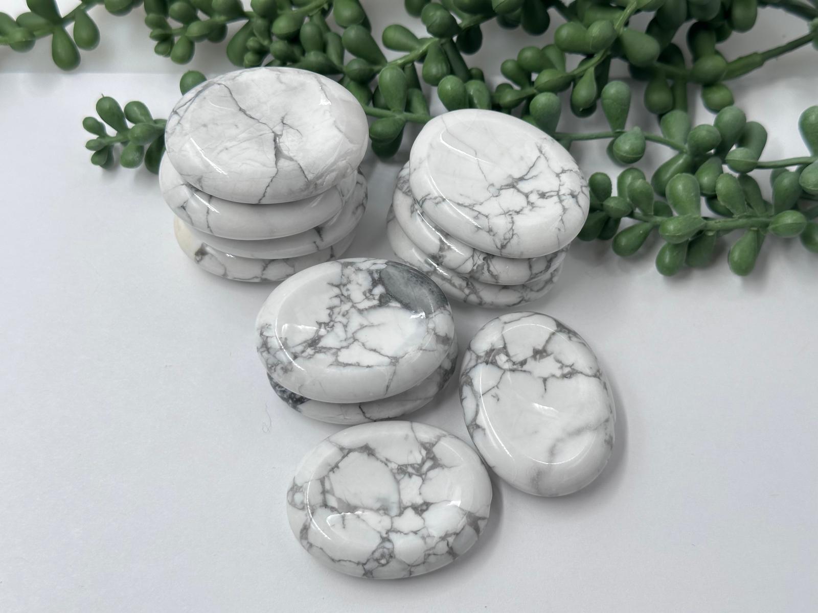 White Howlite Worry Stones 45x35x10MM