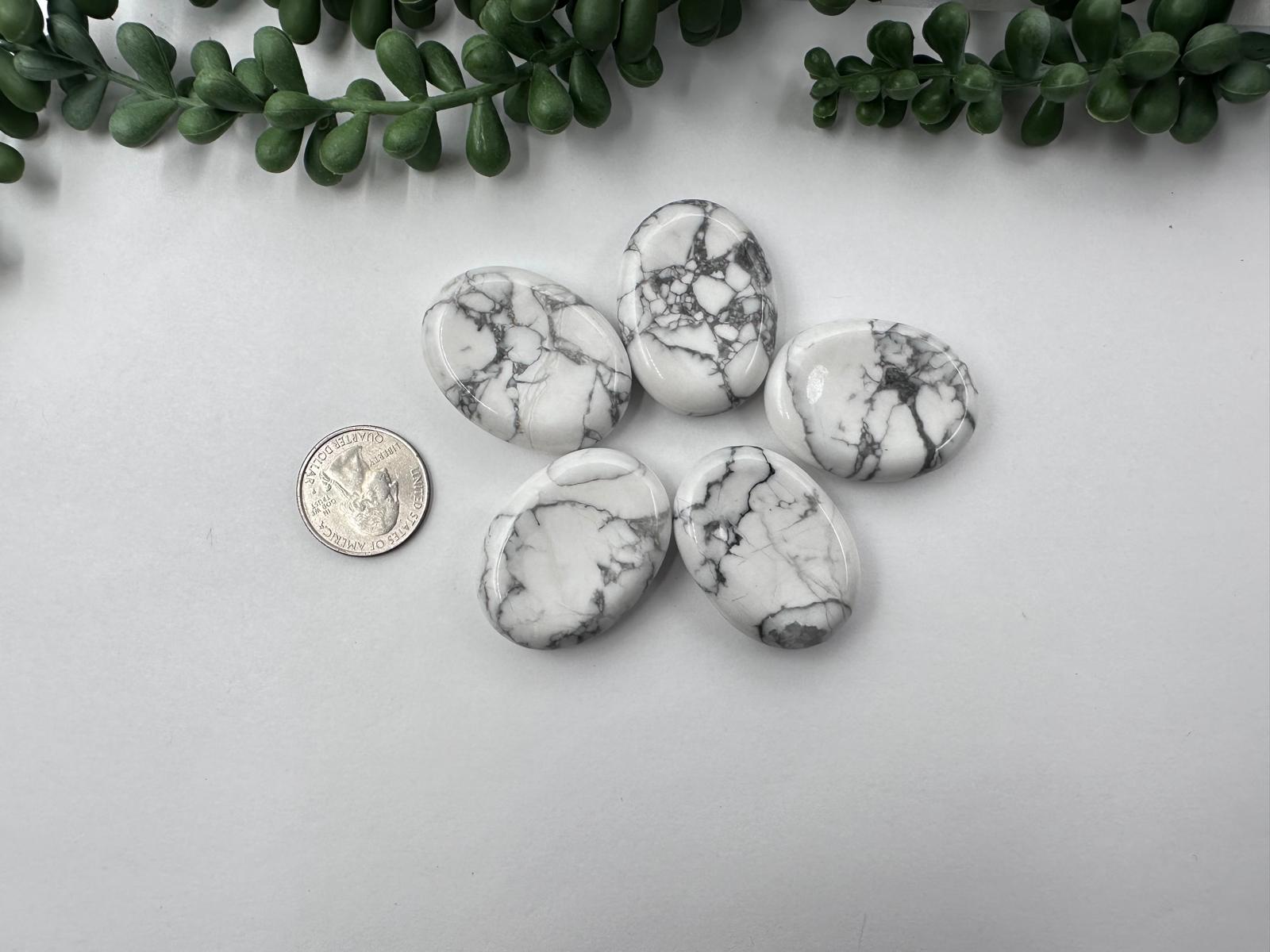 White Howlite Worry Stones 40x30x8 MM