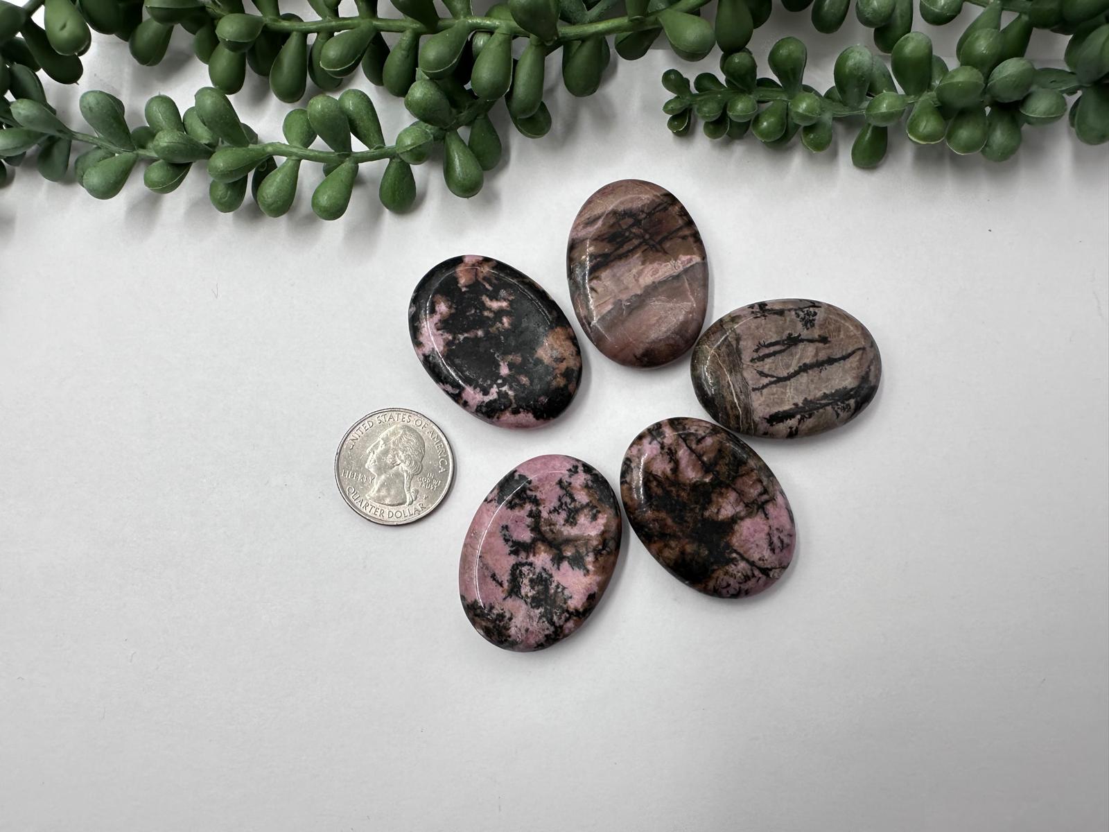 Rhodonite Worry Stones 40x30x8 MM