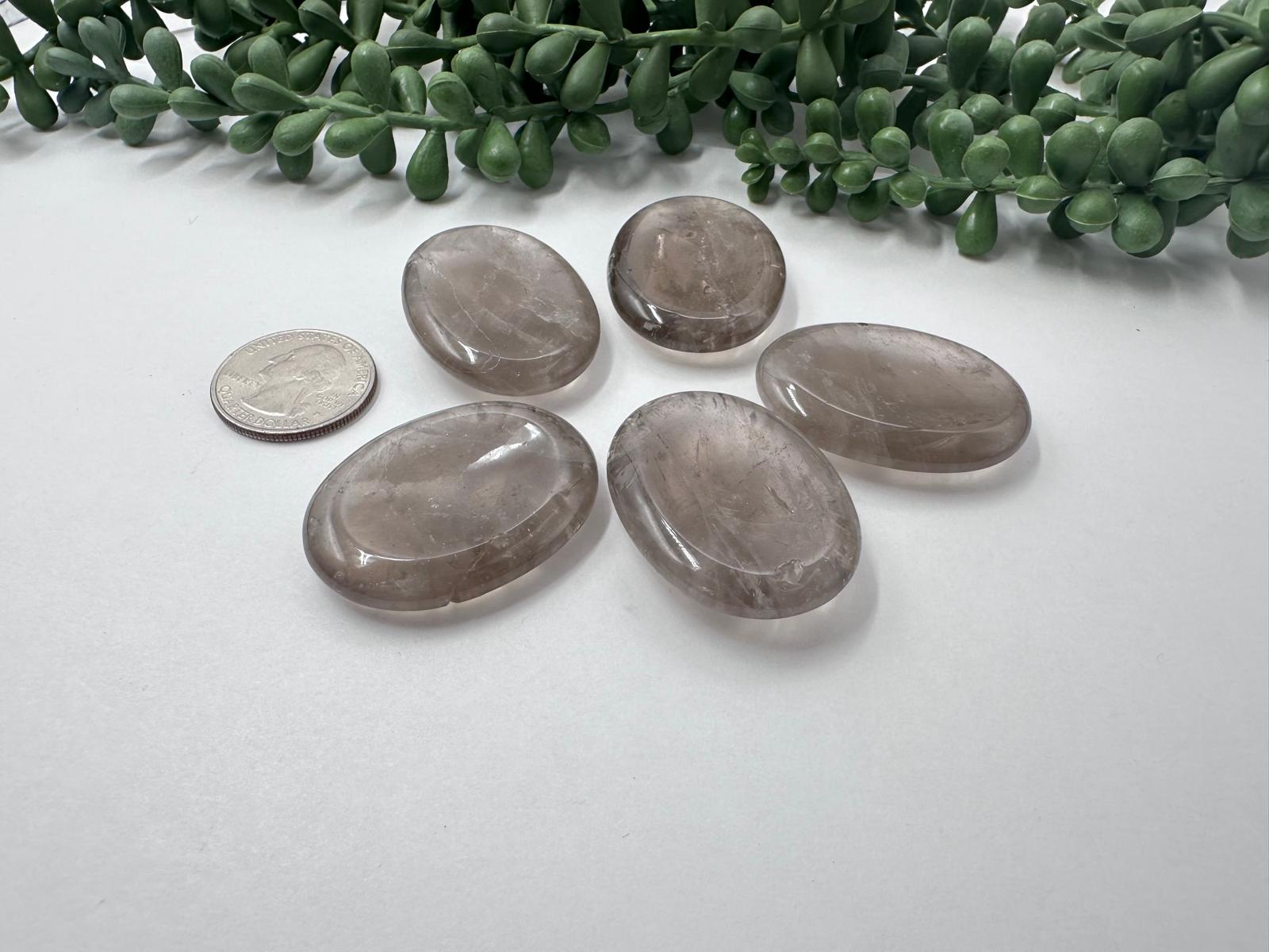 Smoky Quartz Worry Stones 40x30x8 MM