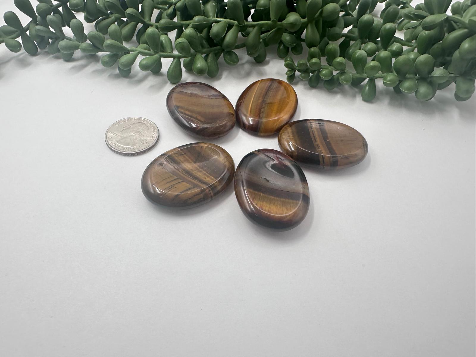 Yellow Tiger Eye Worry Stones 40x30x8 MM