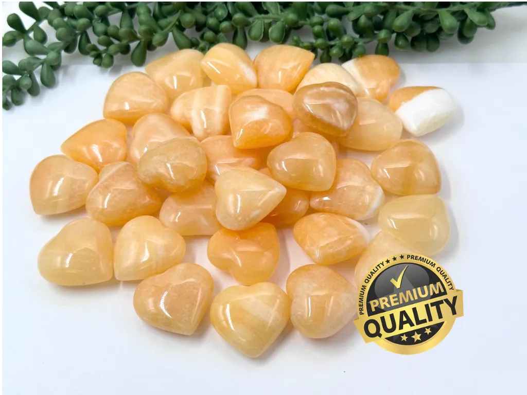Mango Calcite Hearts 30x30x15MM