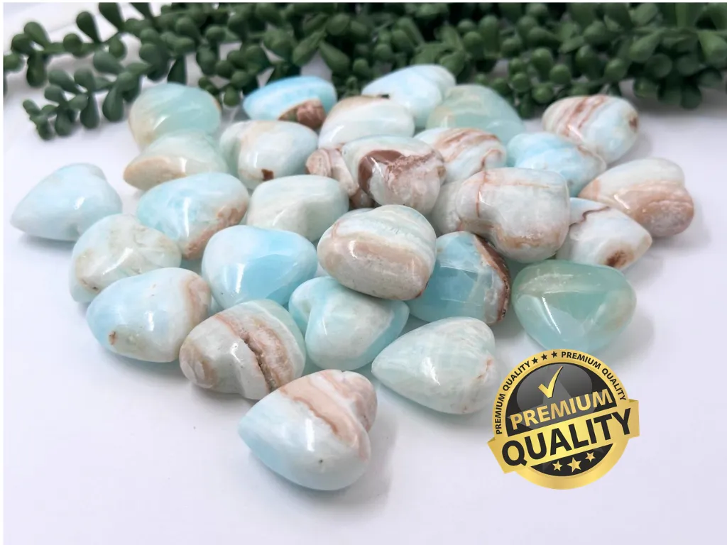 Caribbean Calcite Hearts 30x30x15MM