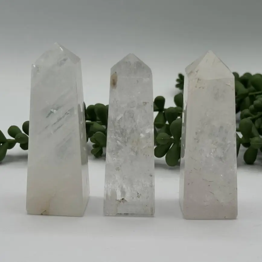 Clear Quartz Tower Obelisk 4 Faceted 7.5CM Aprox