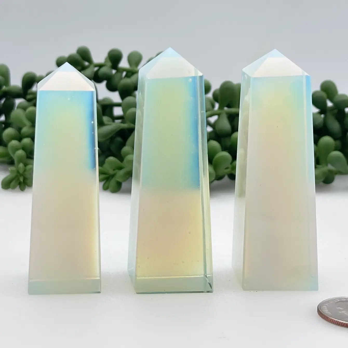 Opalite Tower Obelisk 4 Faceted 7.5CM Aprox