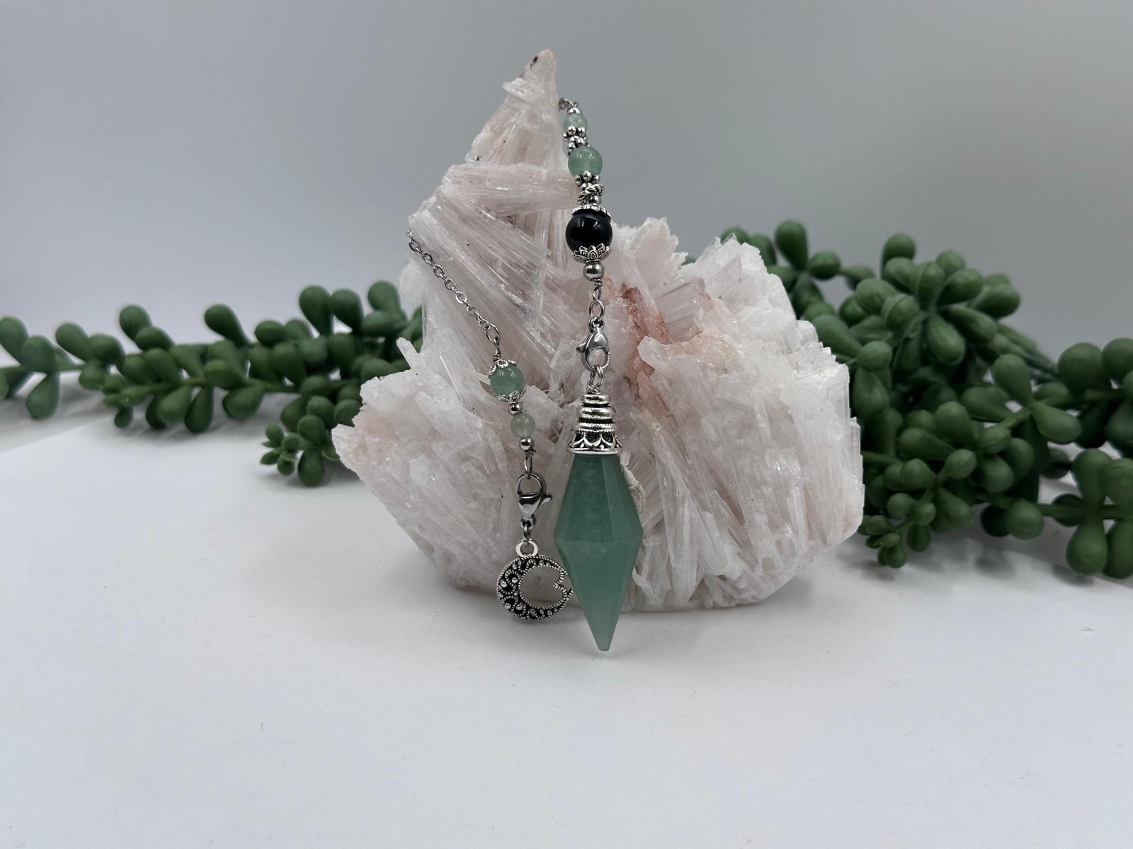 Green Aventurine Pendulum with Selected Charm
