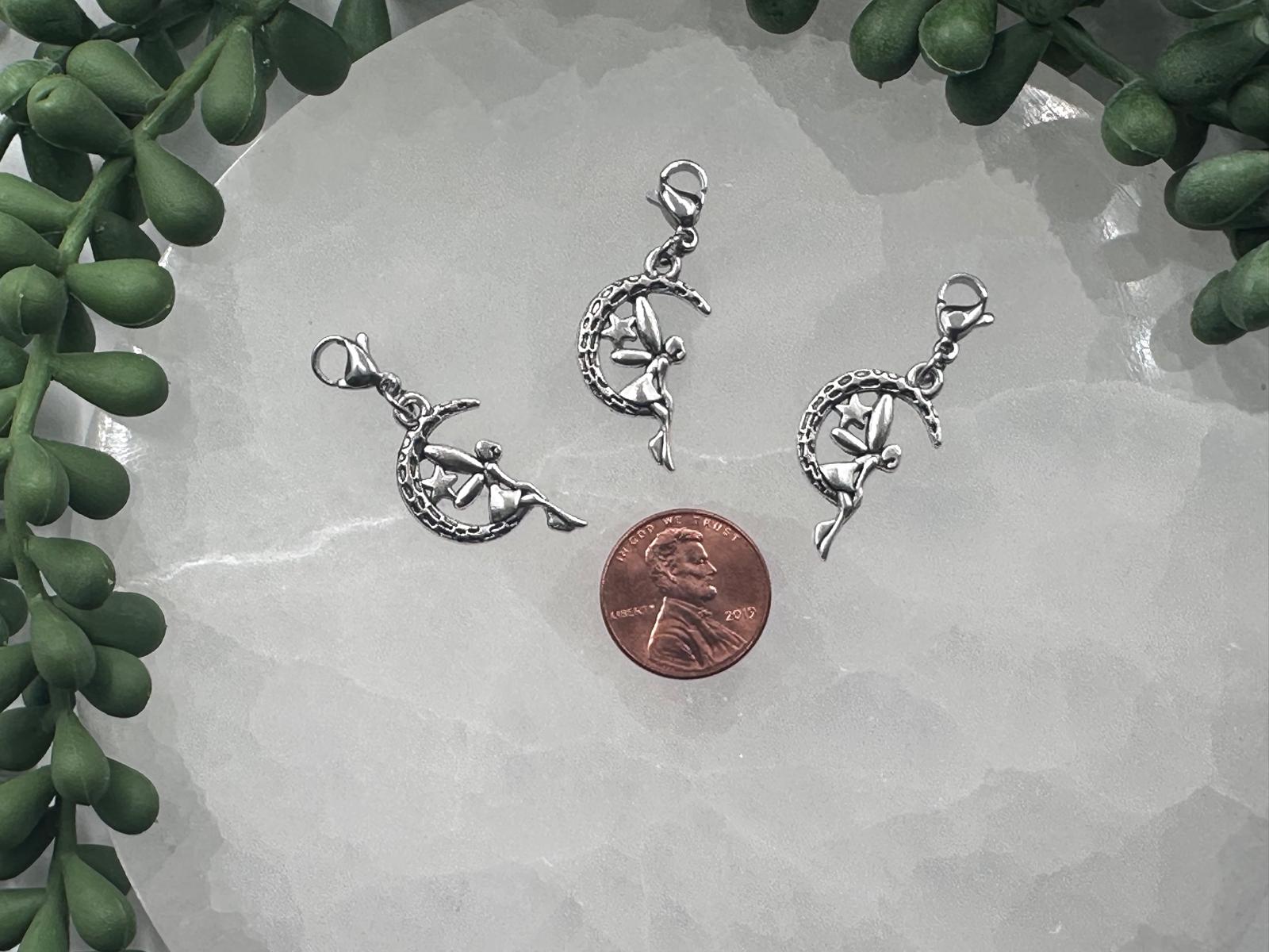 Charm - Fairy on Moon with Lobster Clasp