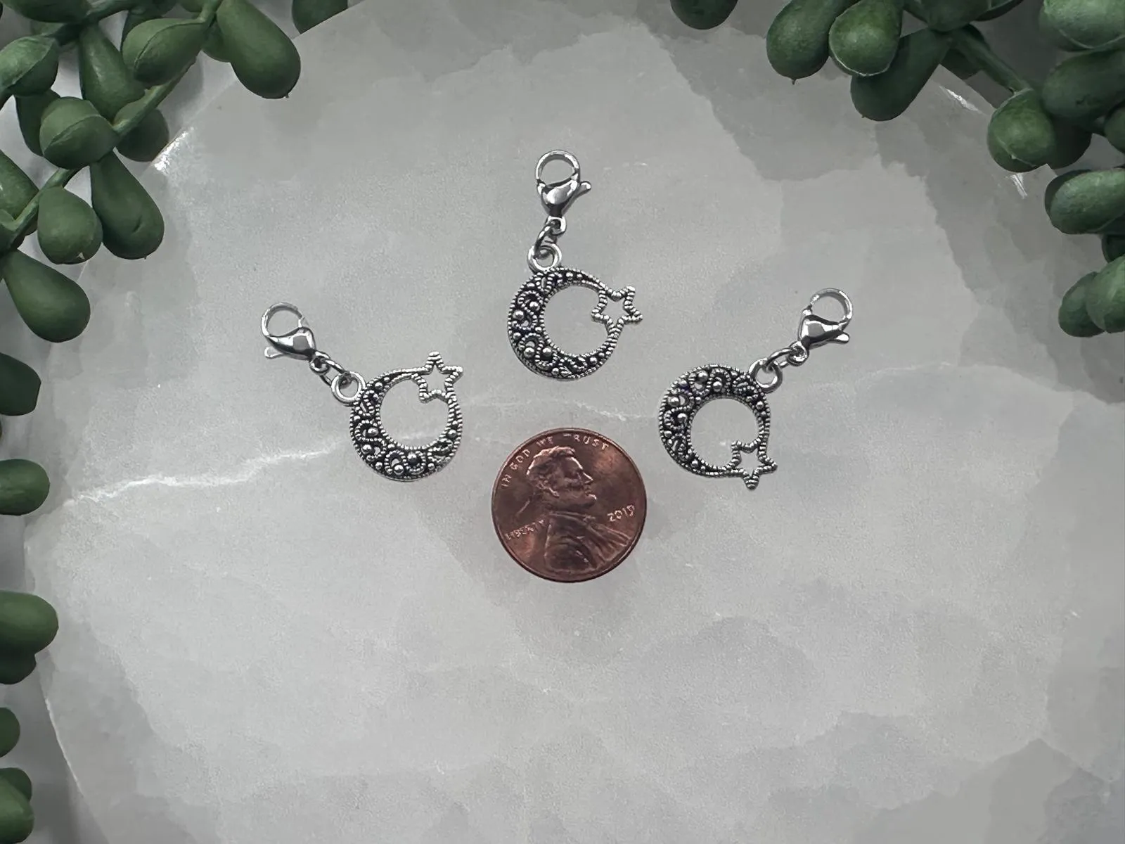Charm - Moon and Star with Lobster Clasp