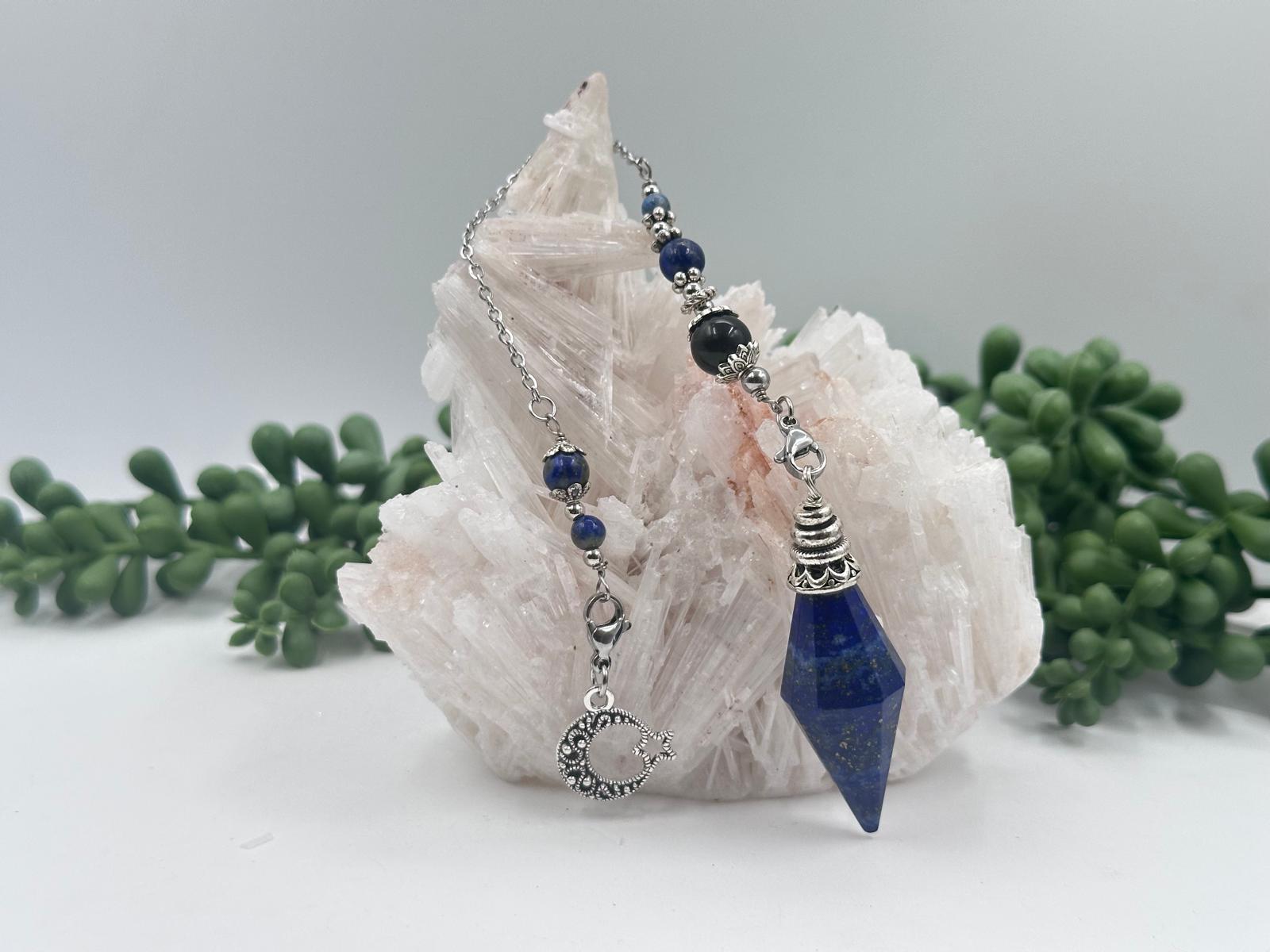 LAPIS LAZULLI - Be Charmed-Gemstone Pendulum with Selected Charm
