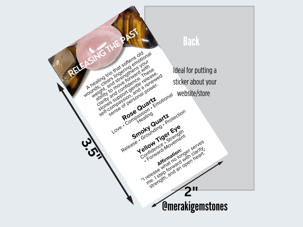 RELEASING THE PAST - Metaphysical Gemstone Information Card