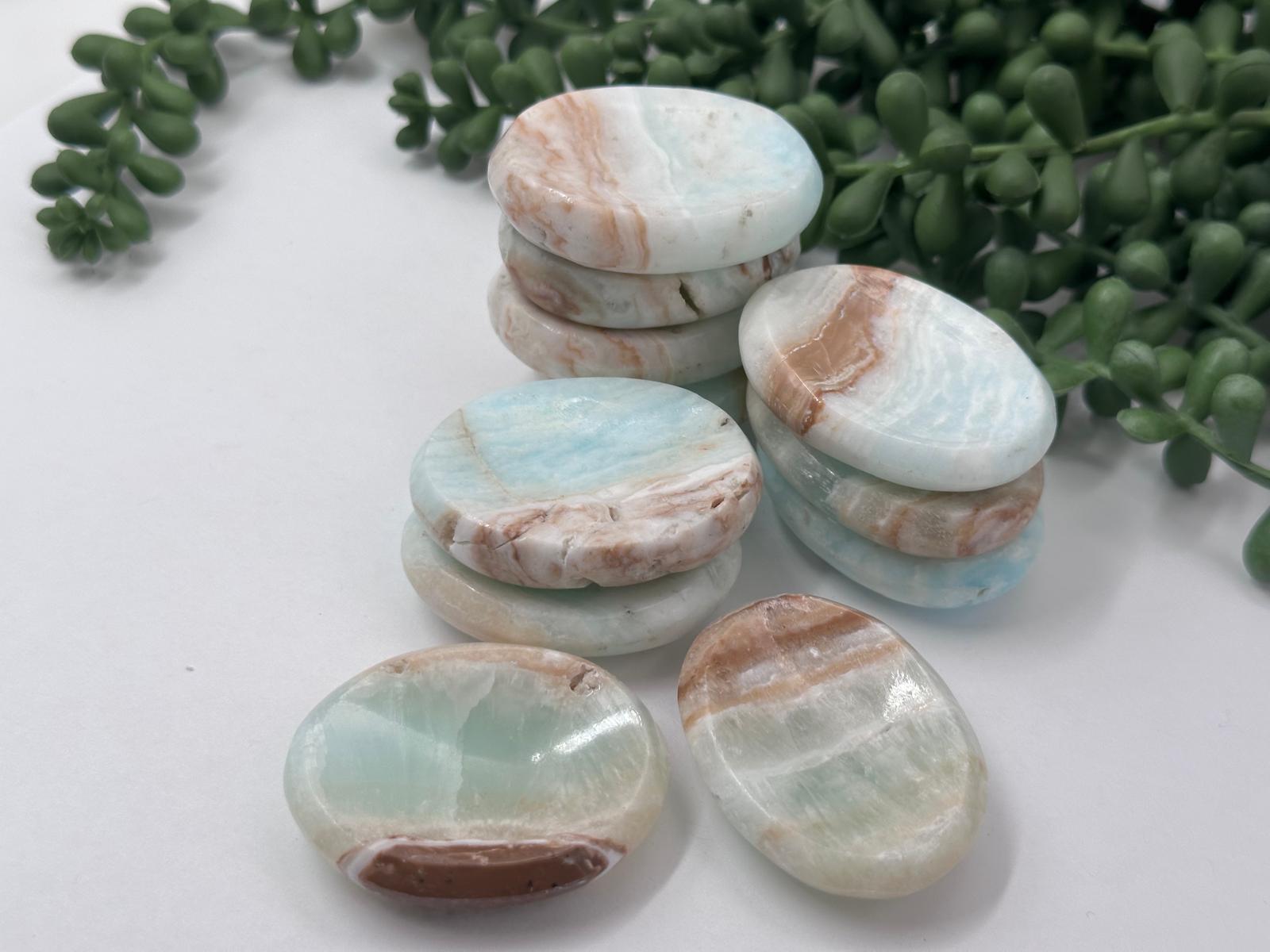 Caribbean Calcite Worry Stones 45x35x10MM