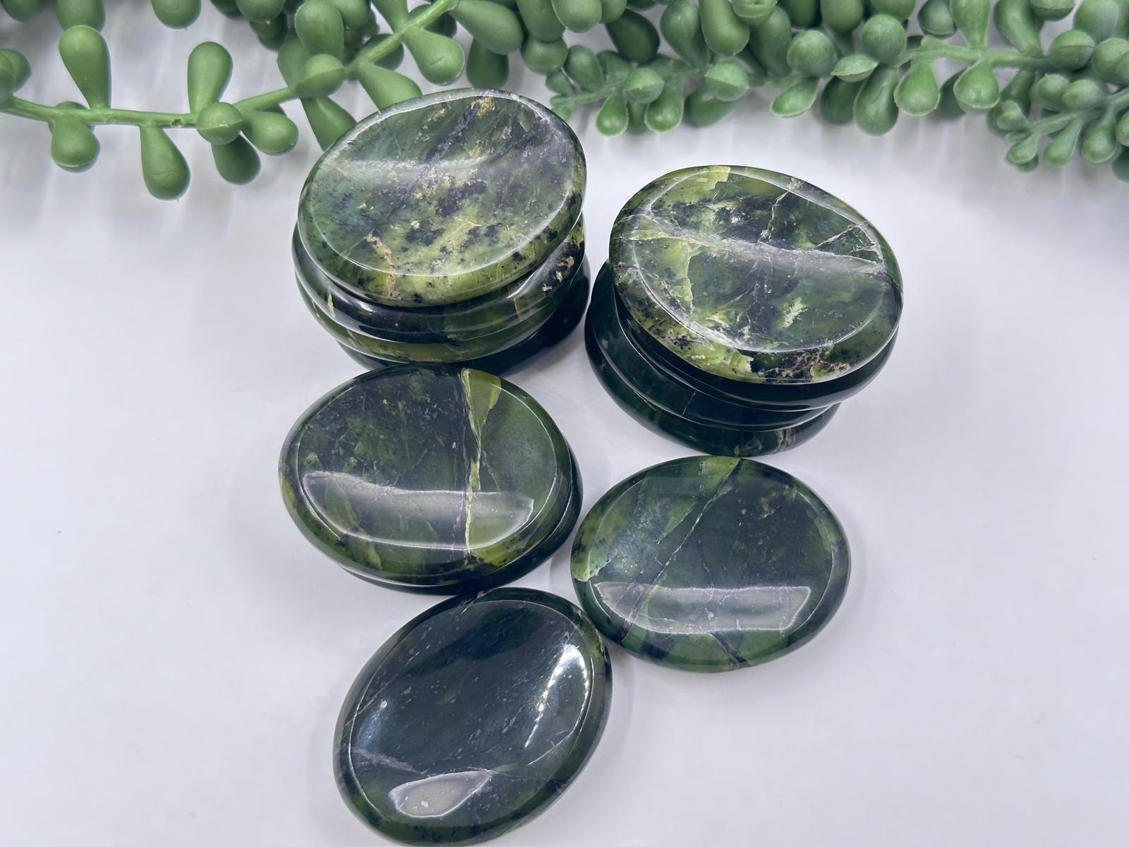 Jade Nephrite Worry Stones 45x35x10MM