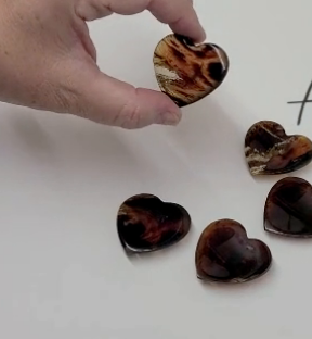 Amber Worry Stones Heart Shape