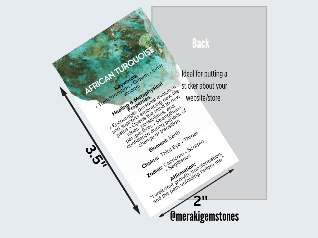 AFRICAN TURQUOISE - Metaphysical Gemstone Information Card