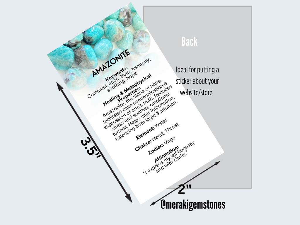 AMAZONITE - Metaphysical Gemstone Information Card