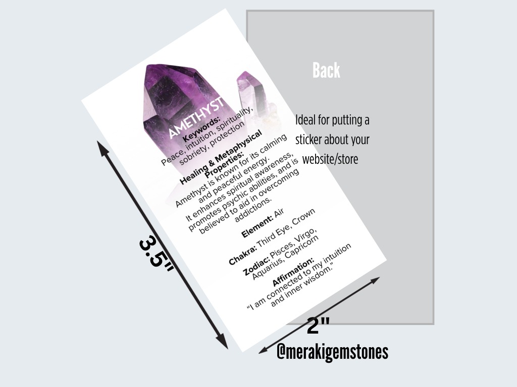 AMETHYST - Metaphysical Gemstone Information Card