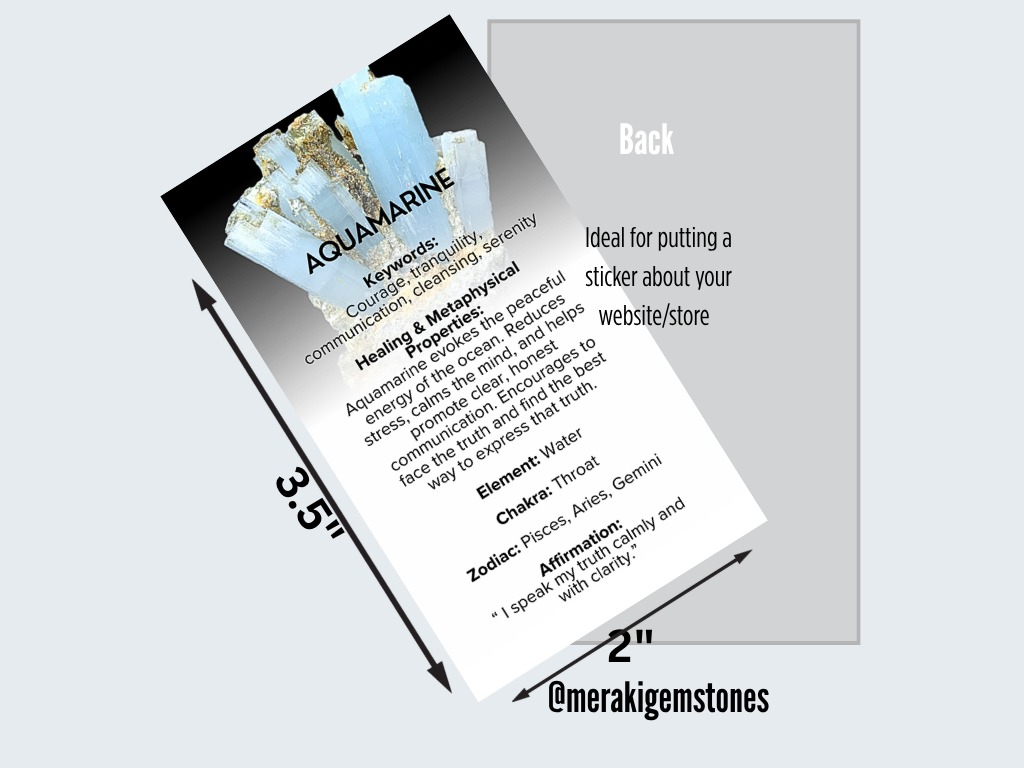 AQUAMARINE - Metaphysical Gemstone Information Card
