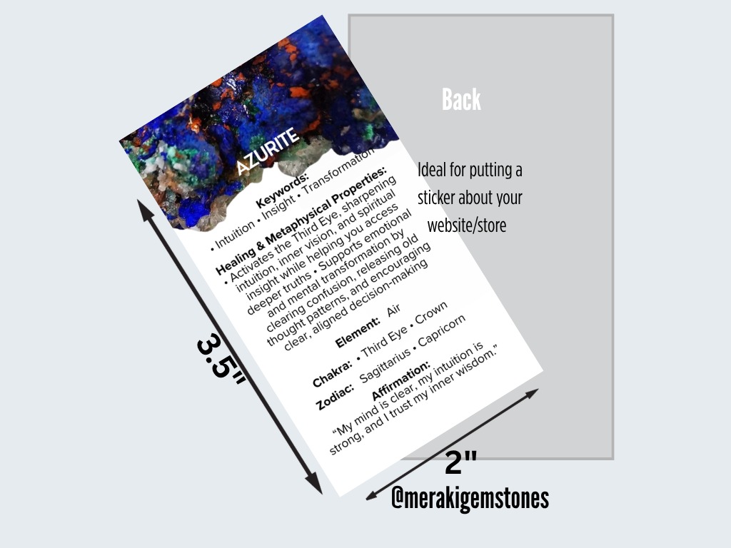 AZURITE - Metaphysical Gemstone Information Card