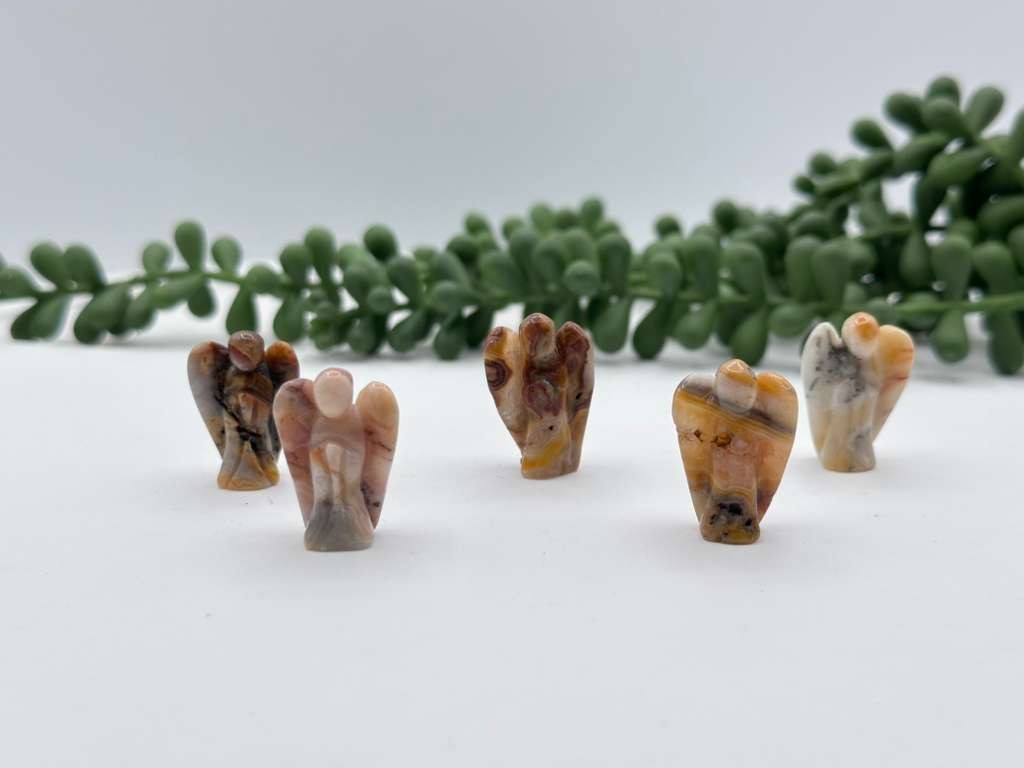 Yellow Crazy Lace Agate Angel 1 Inch