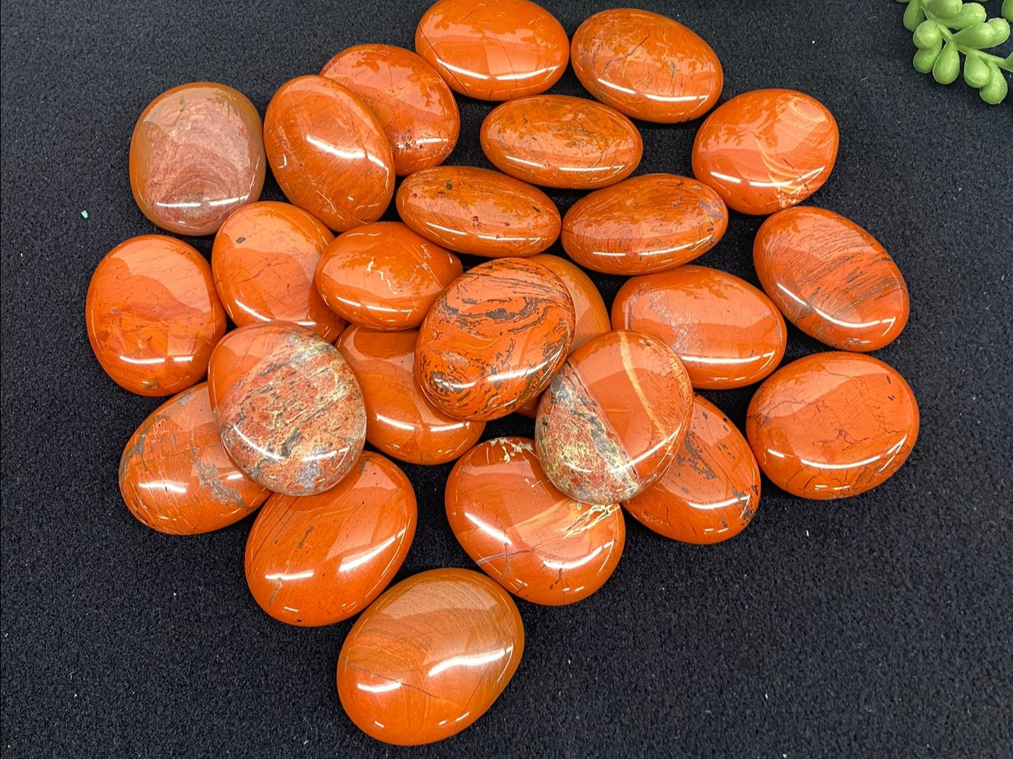 Brecciated Jasper Palm Stones/Pillow shape Calibrated
