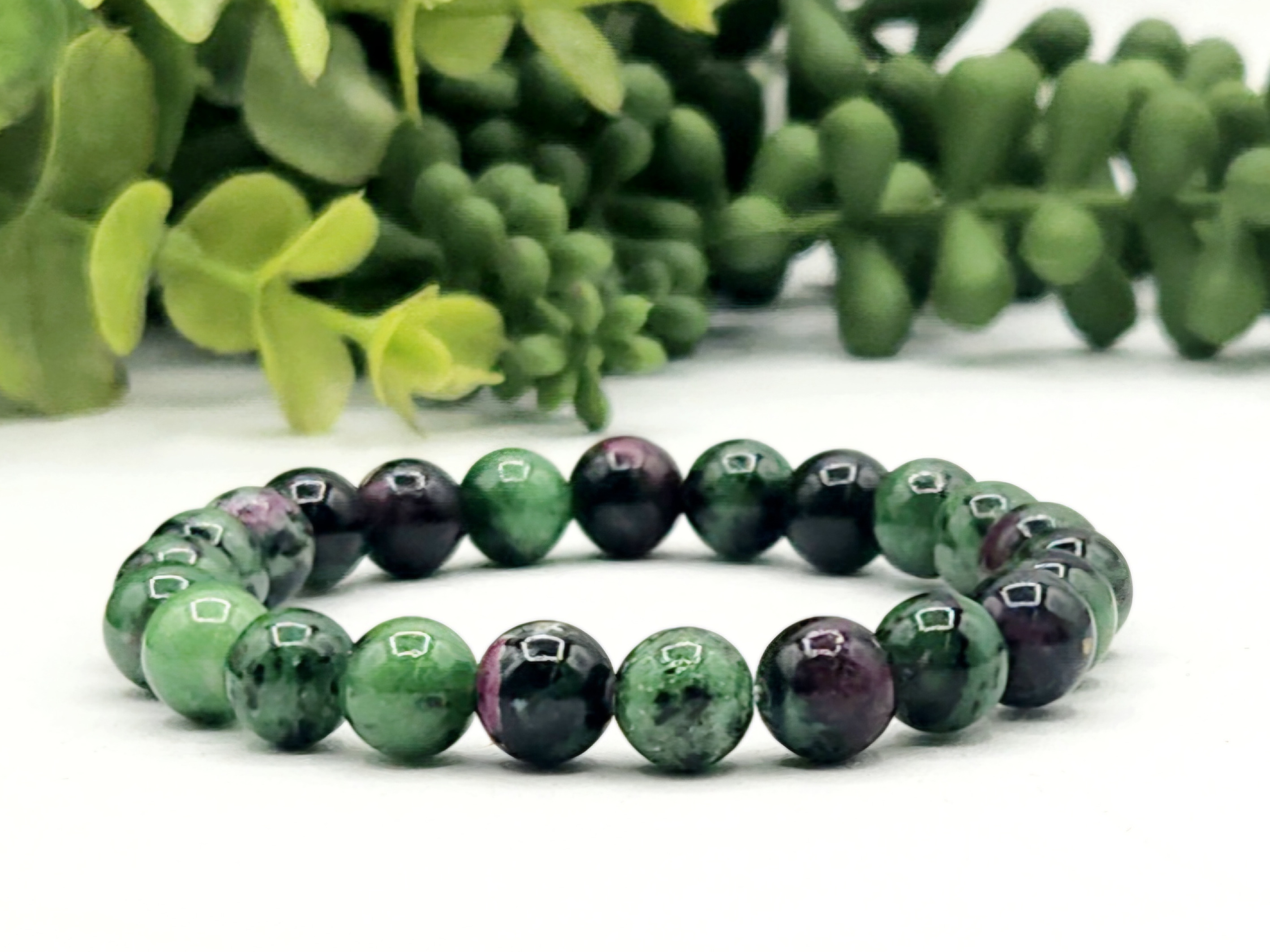 Ruby Zoisite Stretchable Bracelet 8MM beads
