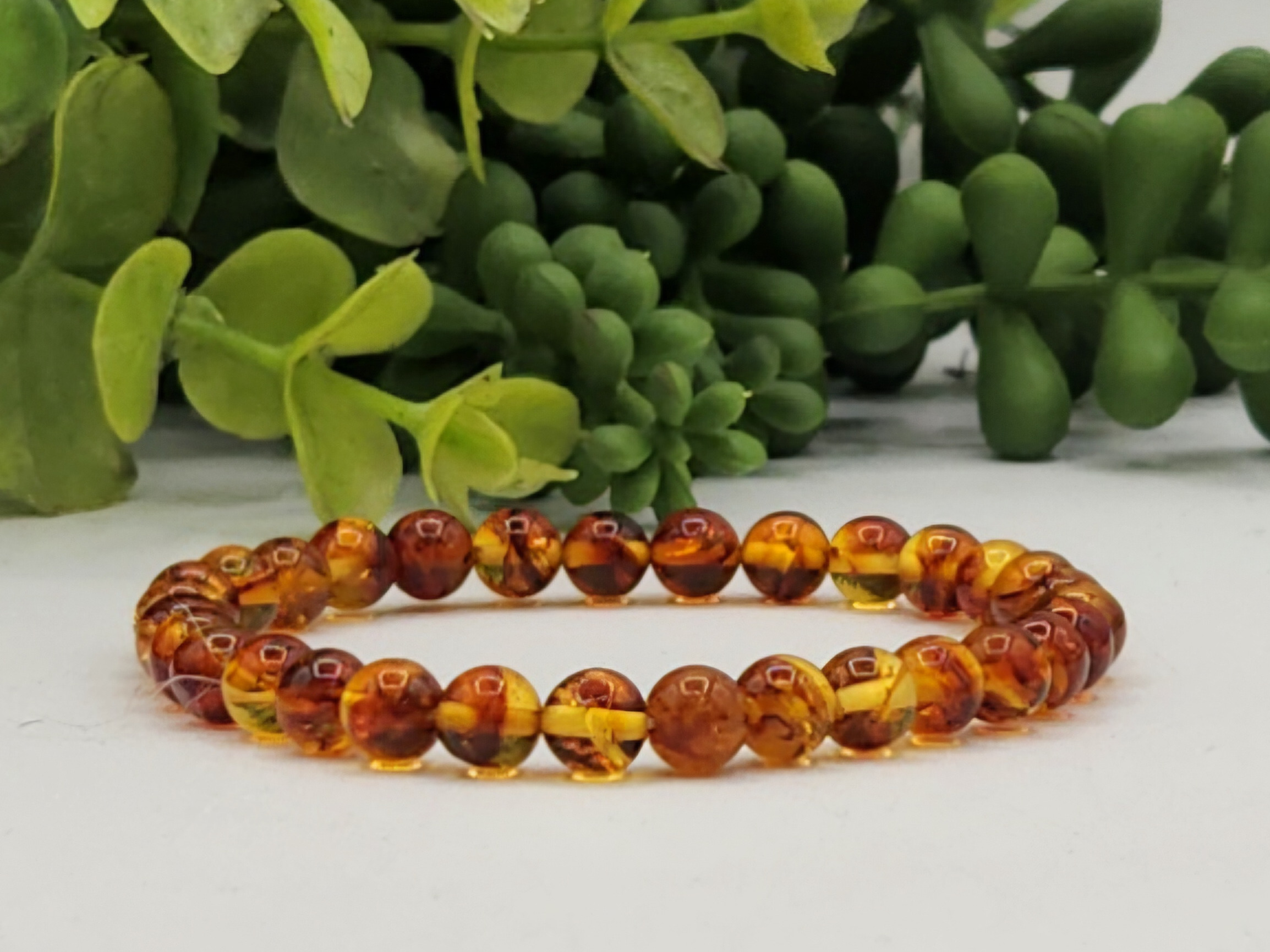 Amber Stretchable Bracelets 6MM beads (100% Natural)