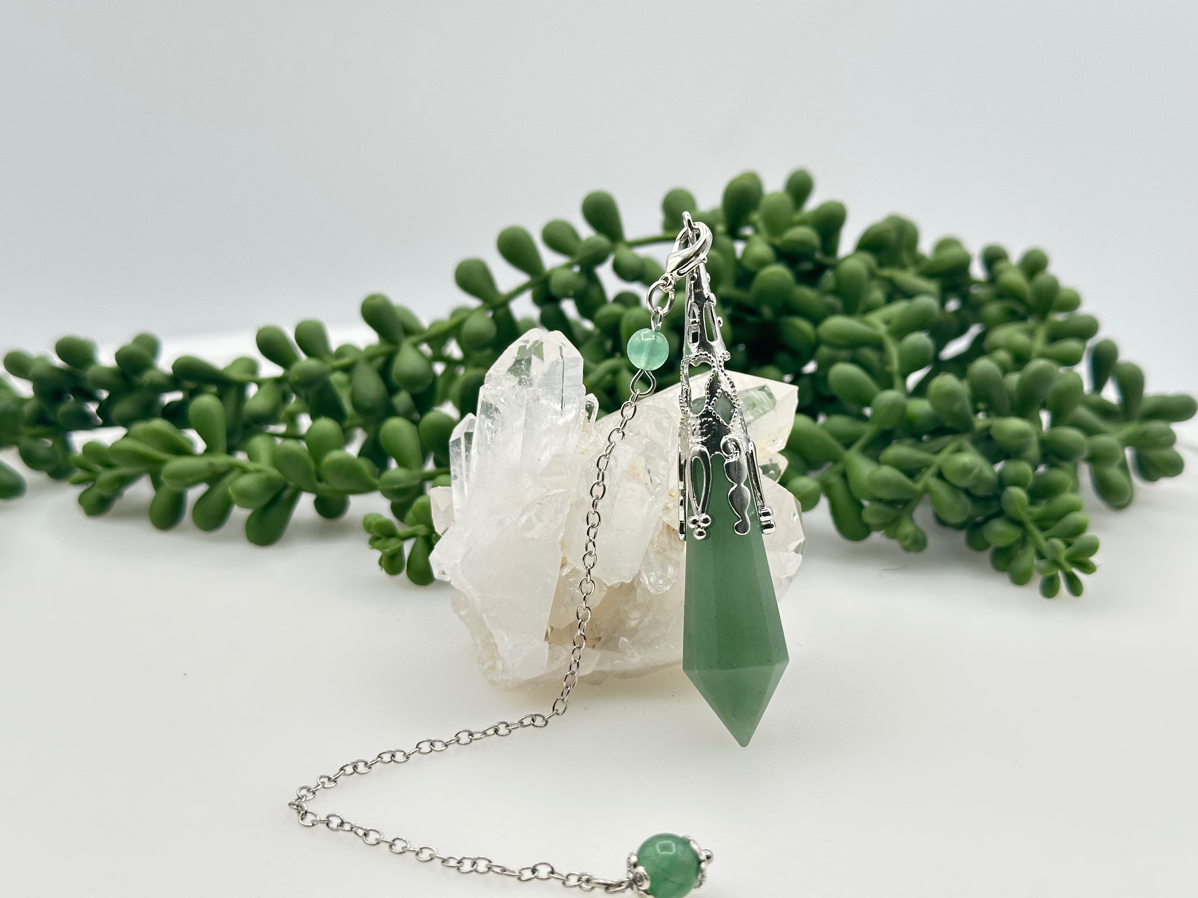 Green Aventurine Art Deco Inspired Pendulum