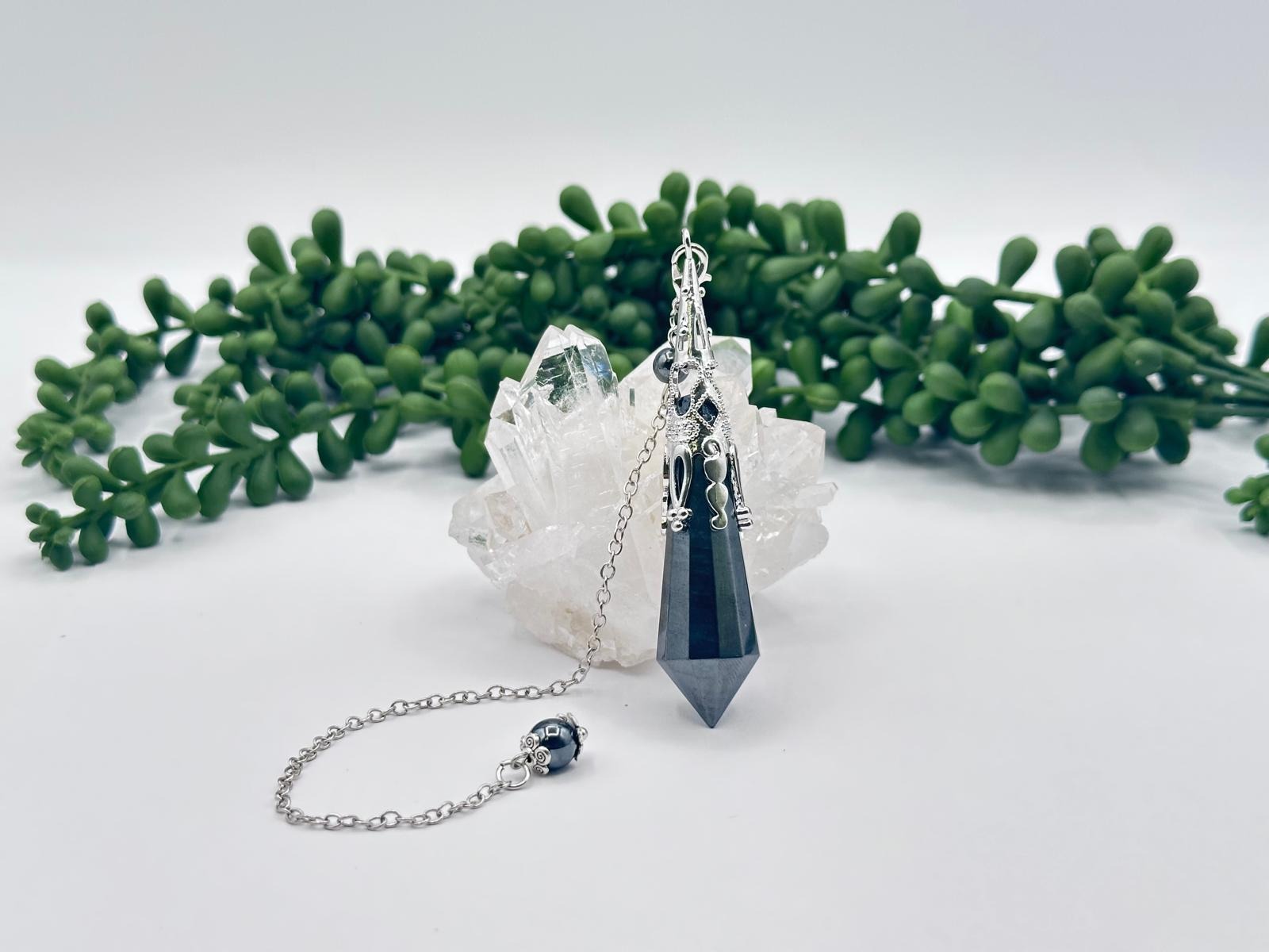 Hematite Art Deco Inspired Pendulum