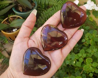 Amber Poished Puffy Hearts 45x20mm